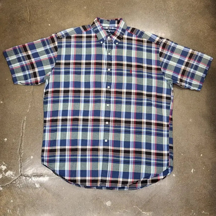 [BUNJANG] Polo Ralph Lauren Vintage Check Short Sleeve Shirt / 미국빈티지 폴로 랄프로렌 체크 반팔 셔츠