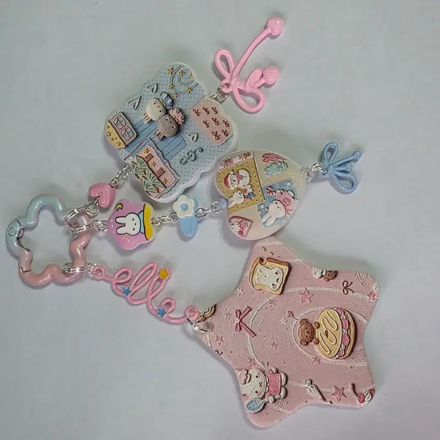 [BUNJANG] Miffy Handmade Beaded Acrylic Keychain / 미피 키링