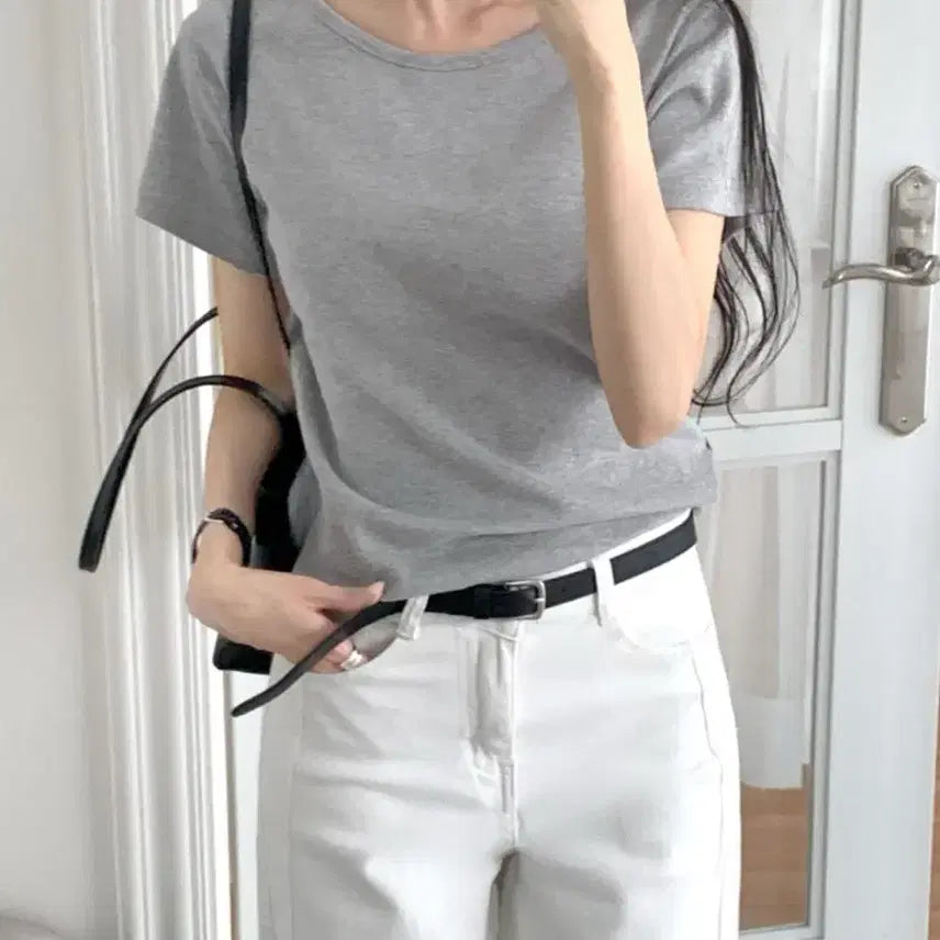 [BUNJANG] Gray Short Sleeve T-Shirt / 그레이 반팔