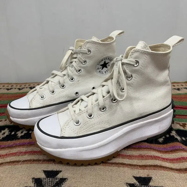[BUNJANG] Converse Run Star Hike High White Sneakers / 컨버스 런스타 하이크 하이 화이트 스니커즈 230 X02798