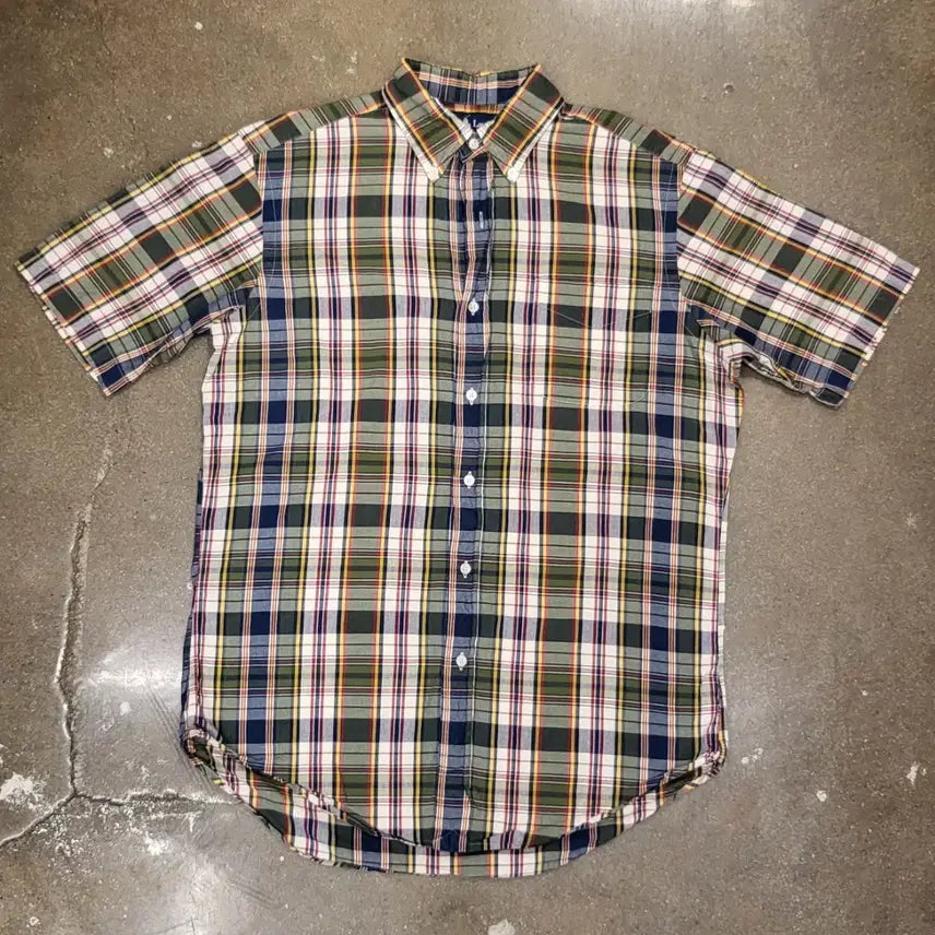 [BUNJANG] Vintage Polo Ralph Lauren Pocket Check Short Sleeve Shirt / 미국빈티지 폴로 랄프로렌 포켓 체크 반팔 셔츠