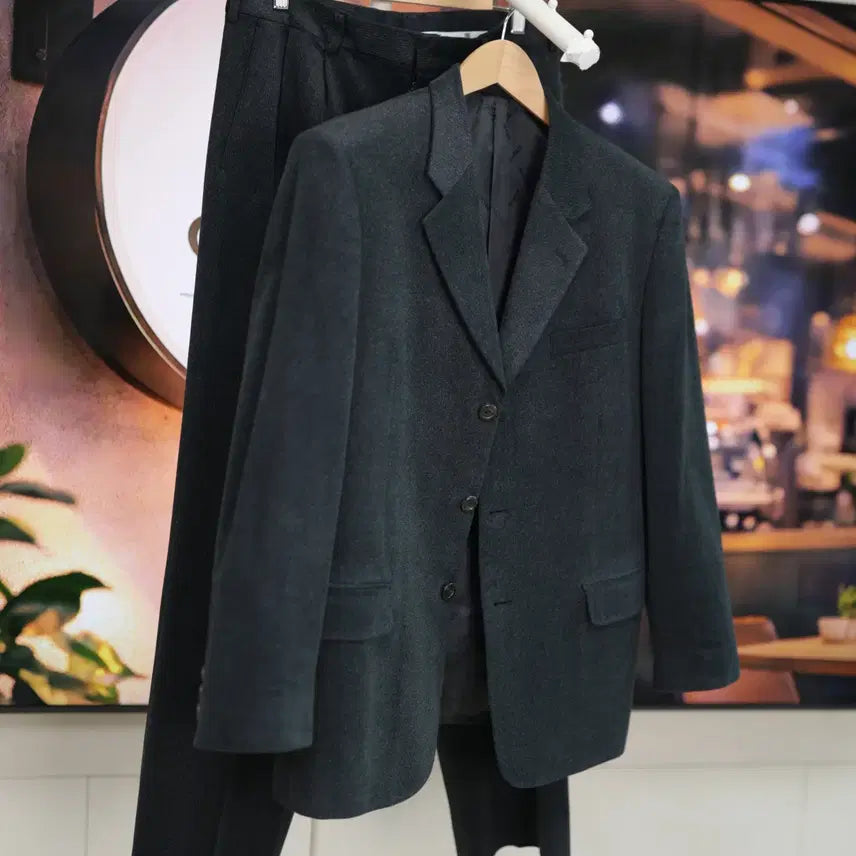 [BUNJANG] Balmain Paris Classic 3-Button Charcoal Melange Wool Suit Set / BALMAIN PARIS 발망 클래식 3버튼 울 셋업