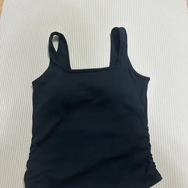 [BUNJANG] Built-in Bra Ribbed Sleeveless T-Shirt / 내장형캡나시티