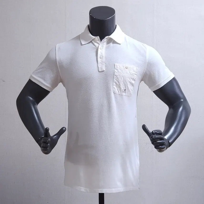[BUNJANG] CP Company White Polo T-Shirt / CP 씨피컴퍼니 화이트 반팔 카라티 95 정품