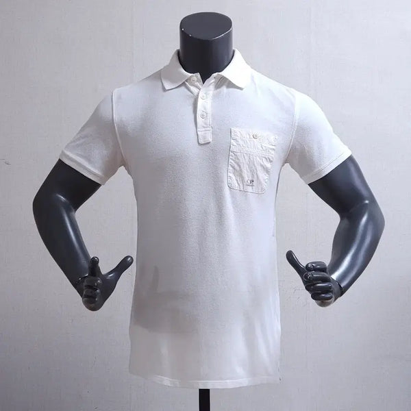 [BUNJANG] CP Company White Polo T-Shirt / CP 씨피컴퍼니 화이트 반팔 카라티 95 정품