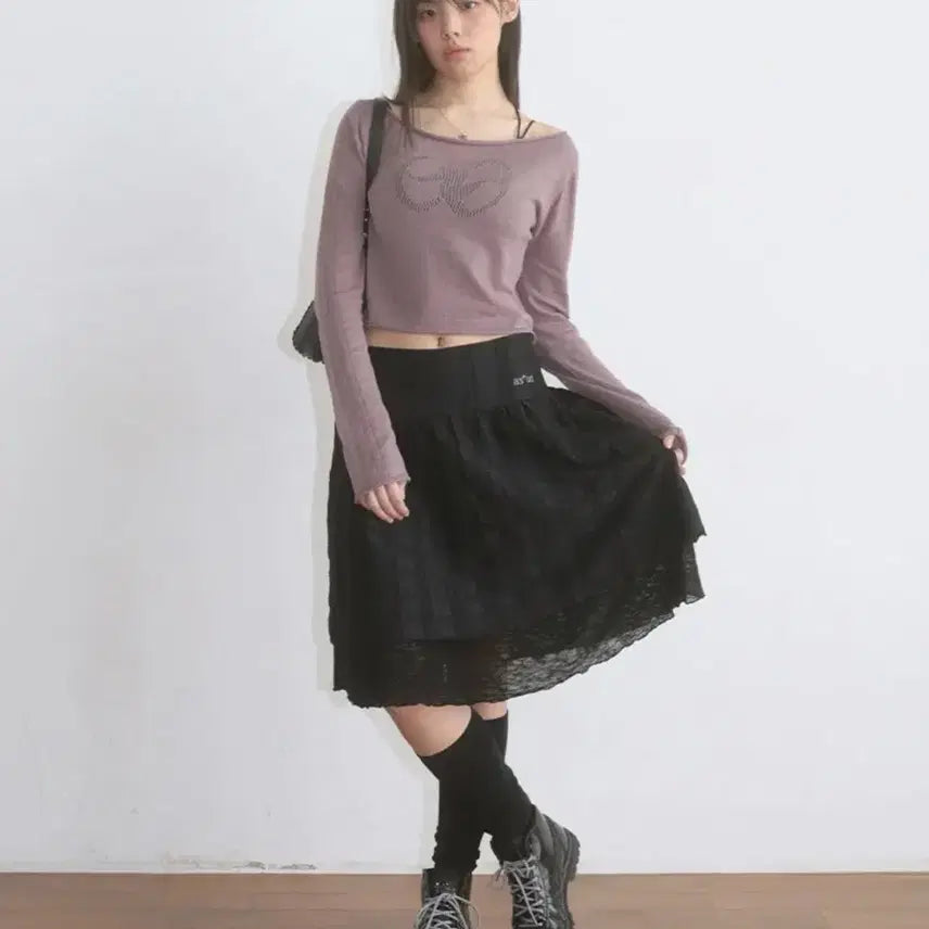 [BUNJANG] AZON Check Skirt Black / 애즈온 체크스커트 블랙