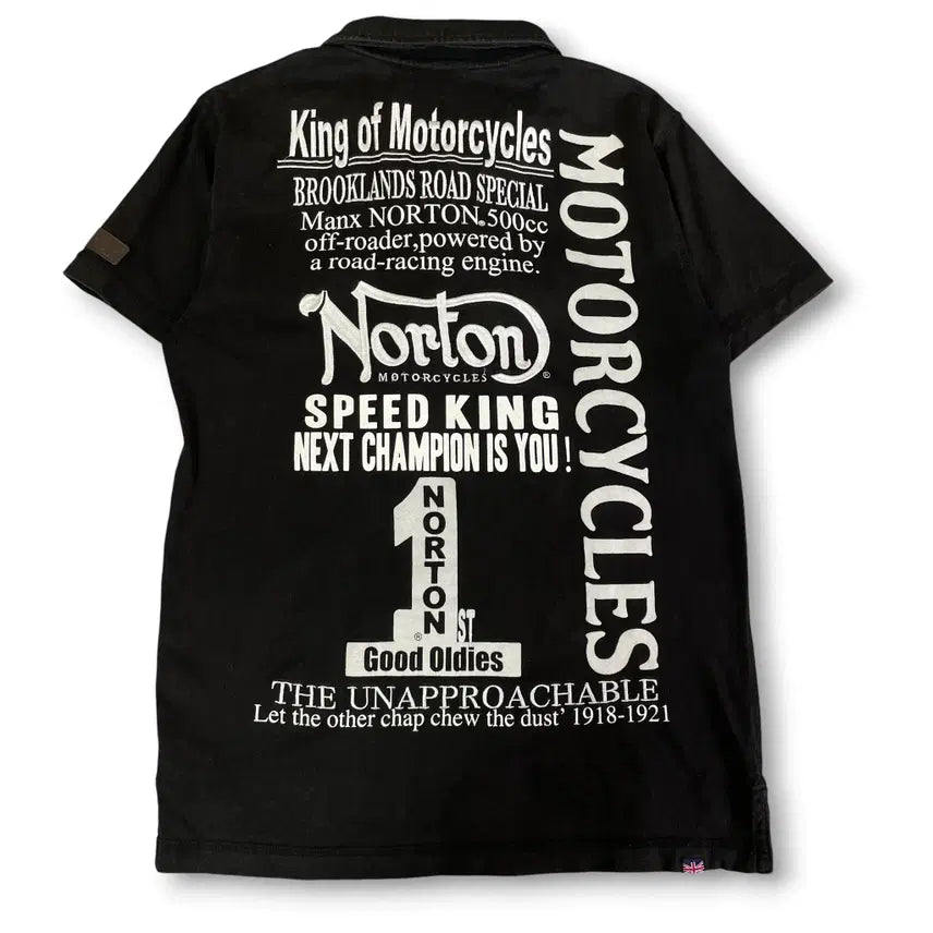 [BUNJANG] Norton Dry Basic Logo Embroidery Collar Short Sleeve T-Shirt (L) / 노튼 드라이 베이직 로고 자수 카라 반팔티 L