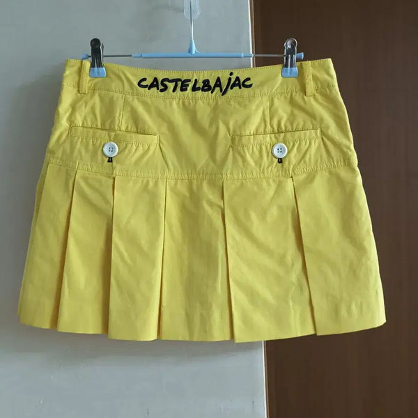 [BUNJANG] Castelbajac Pleated Skirt Yellow / 새상품)카스텔바작 플리츠 스커트 옐로우 27~28