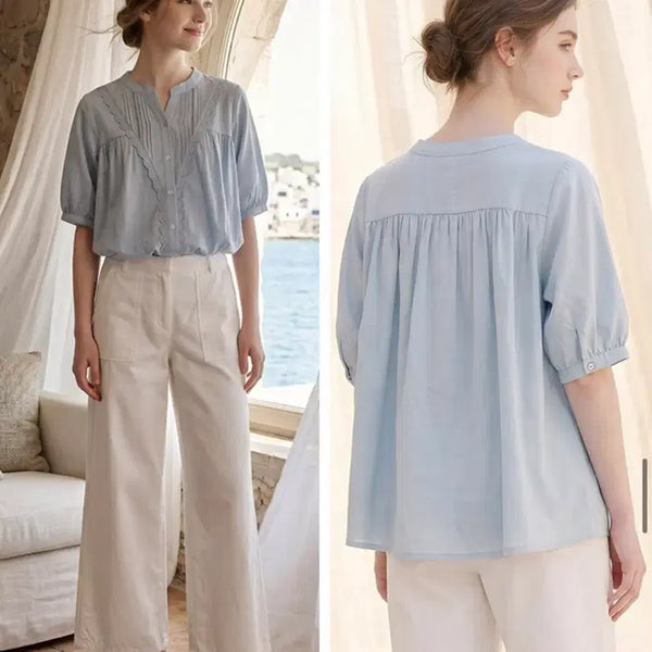 [BUNJANG] Ellen Laine Summer Blouse Set (2 Colors) / 엘렌느 새상품 여름블라우스 2종가격 66사이즈