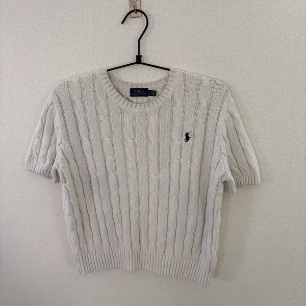 [BUNJANG] Polo Crop Short Sleeve Knit / 폴로 (polo) 크롭 반팔 니트