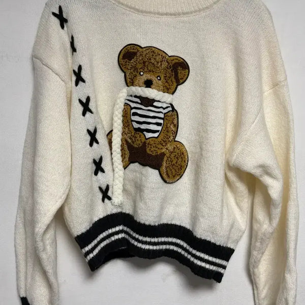 [BUNJANG] Bear Neck Scarf Knit / 곰돌이 목도리니트