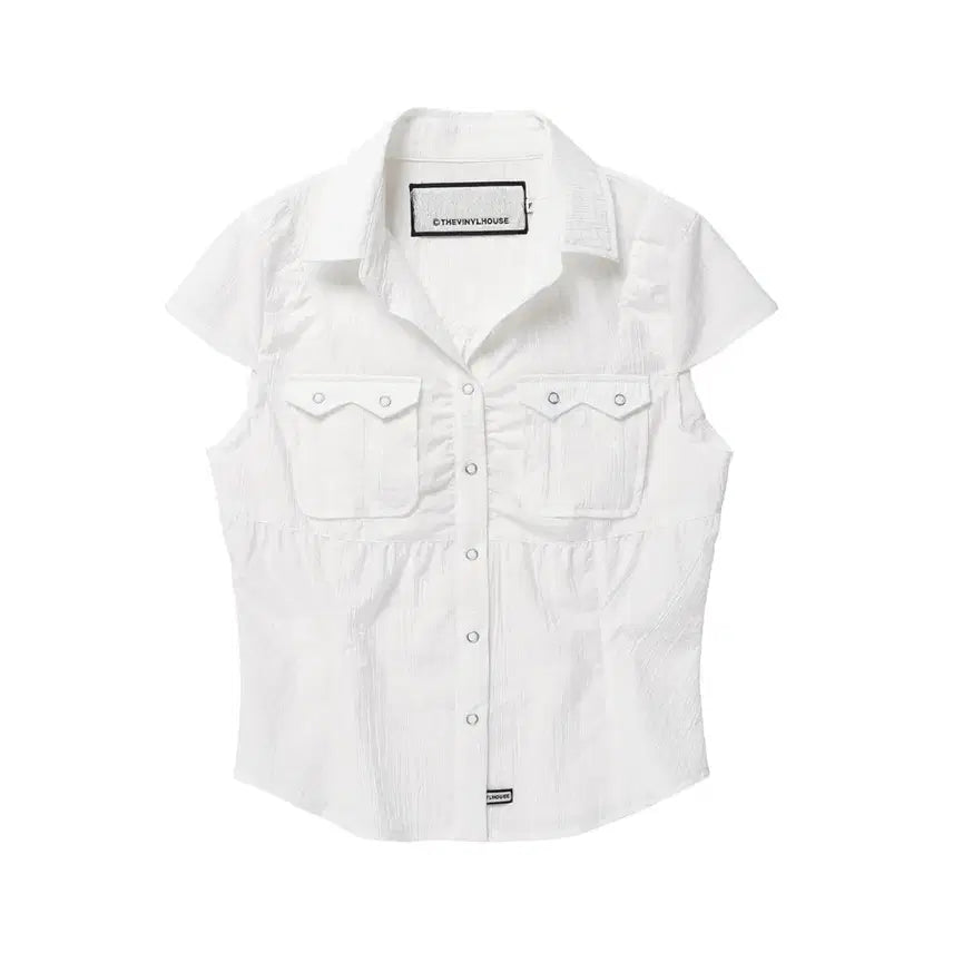[BUNJANG] The Vinyl House PETIT HALF SHIRTS (W) White / 더바이닐하우스 PETIT HALF SHIRTS (W) WHITE