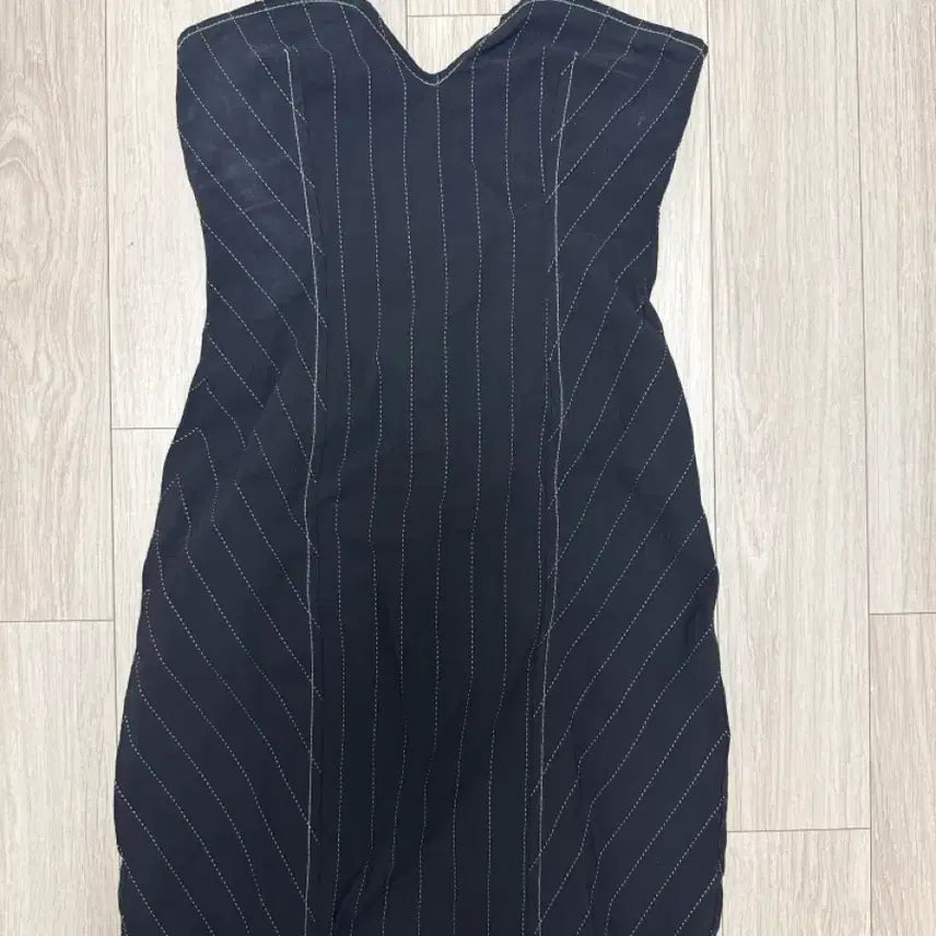 [BUNJANG] Zara Black Striped Tube Top Dress / 자라 블랙 튜브탑 원피스