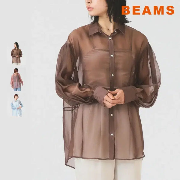 [BUNJANG] BEAMS Ray Shear Oversized Shirt / 빔즈 레이 시어 오버사이즈 셔츠