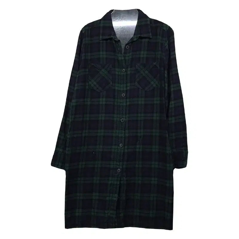 [BUNJANG] Uniqlo Check Navy Dress M / 유니클로 체크 네이비 원피스 M