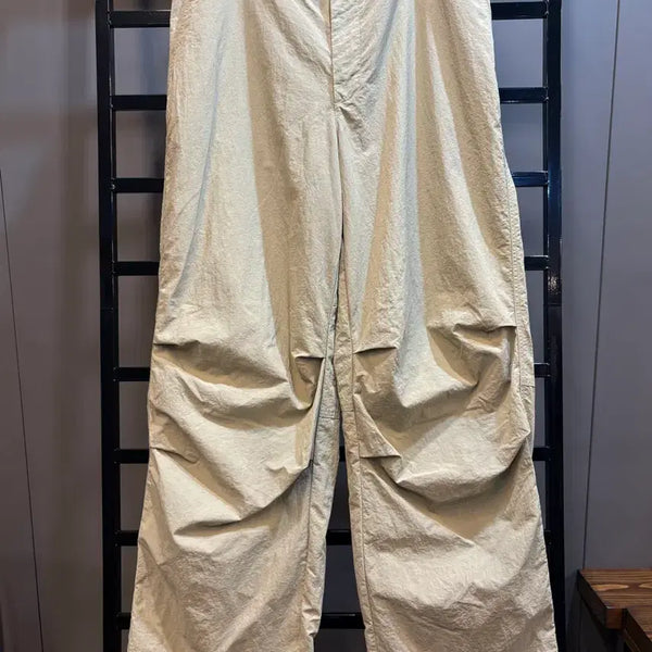 [BUNJANG] Frizm Works Beige Nylon Ripstop Parachute Pants XL / [XL] 프리즘웍스 베이지 나일론 립스탑 낙하산 바지 3.5