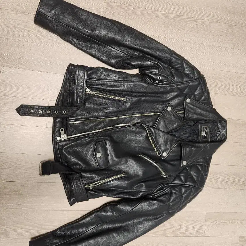 [BUNJANG] Black Leather Rider Jacket / 소가죽 자켓