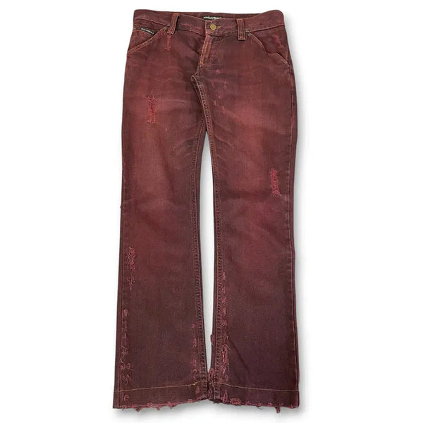 [BUNJANG] Dolce & Gabbana Burgundy Distressed Denim Jeans / (30) 돌체앤가바나 버건디 디스트로이드 데님