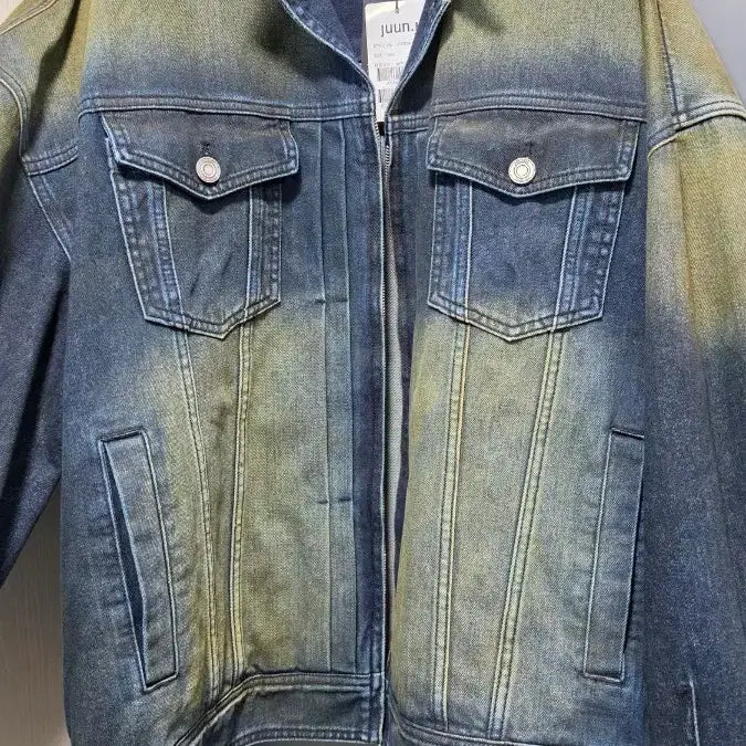 [BUNJANG] Juun.J Velour Denim Jacket Navy L (New) / (새제품) 준지 벨루어 데님 자켓 네이비 50사이즈(L) 택째 새제품