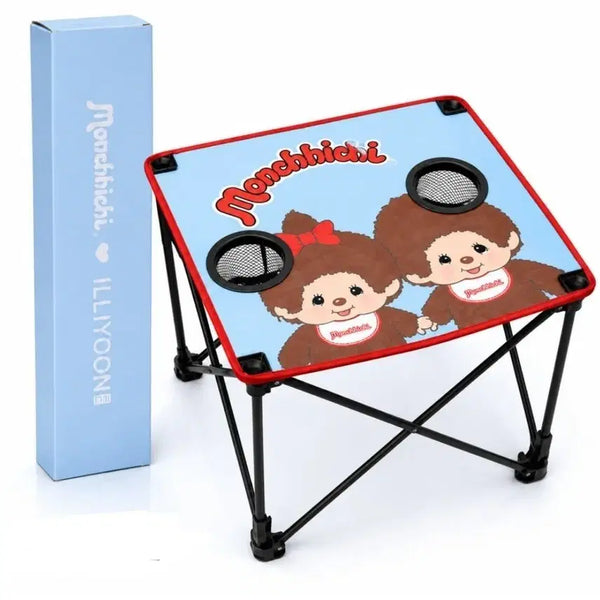 [BUNJANG] Illiyoon x Monchhichi Camping Table with Built-in Carrying Bag / 일리윤x몬치치 캠핑테이블 휴대용가방내장