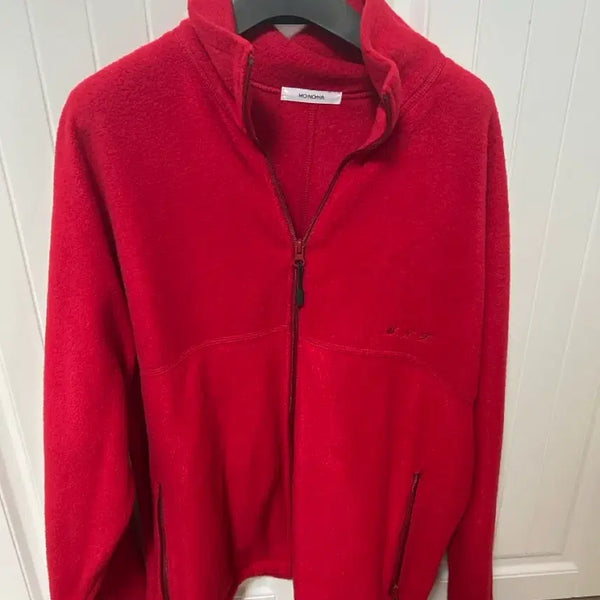 [BUNJANG] Monoha Lounge Fleece Full-Zip Up Red / 모노하 Lounge Fleece Full-Zip Up 레드색