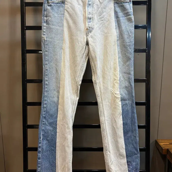 [BUNJANG] Levi's Two-Tone Custom Denim Pants W33 L30 / [W33 L30] 리바이스 투톤 배색 커스텀 데님 팬츠 7.9