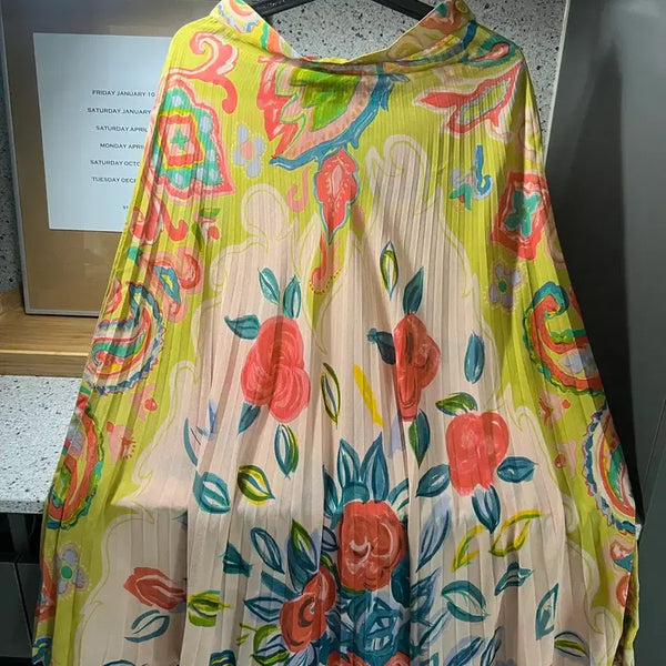 [BUNJANG] Emanuel Ungaro Pleated Long Skirt Flower Pattern / 엠마뉴엘 웅가로 플리츠 롱스커트 너무 이뻐요!