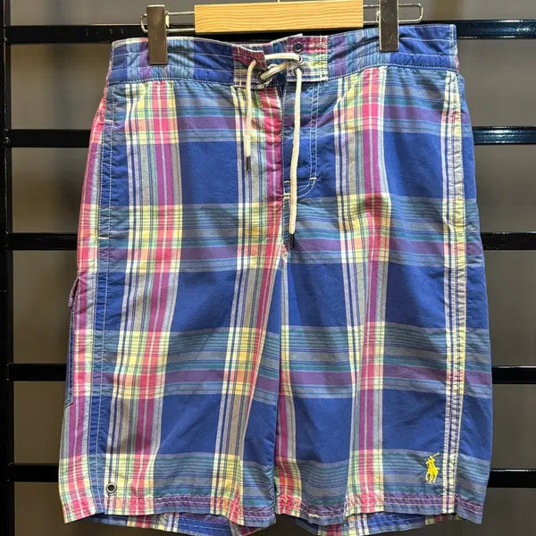[BUNJANG] Polo by Ralph Lauren Blue Multi Check Swim Shorts / [L] 폴로 랄프로렌 체크 패턴 스윔팬츠 숏팬츠 3.5