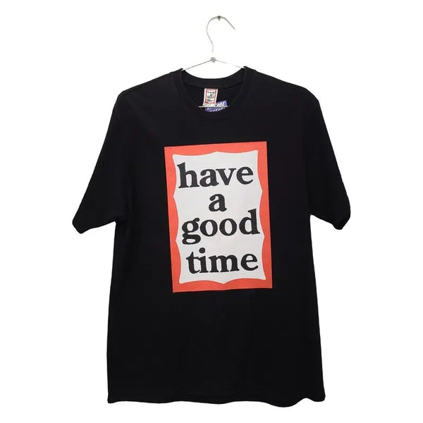 [BUNJANG] Have A Good Time Printing Black T-Shirt Large / 해브 어 굿 타임 프린팅 블랙 반팔티 LARGE