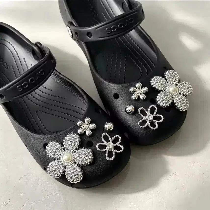 [BUNJANG] Crocs Ballet Charm Set - Flower 8P / 크록스 발레 장식) 꽃 세트 8P
