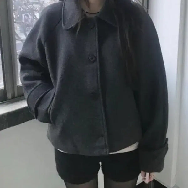 [BUNJANG] Wool Single Short Coat / 필 모직 싱글 숏 코트