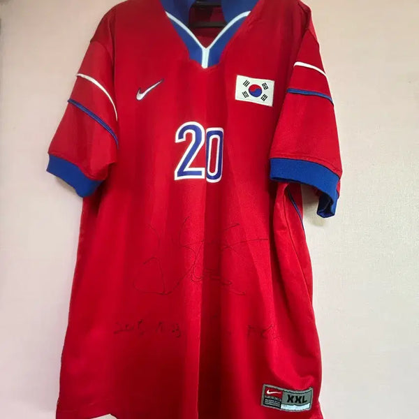 [BUNJANG] Hong Myung-bo Signed Korea National Team Football Jersey 2XL / 홍명보 싸인 유니폼
