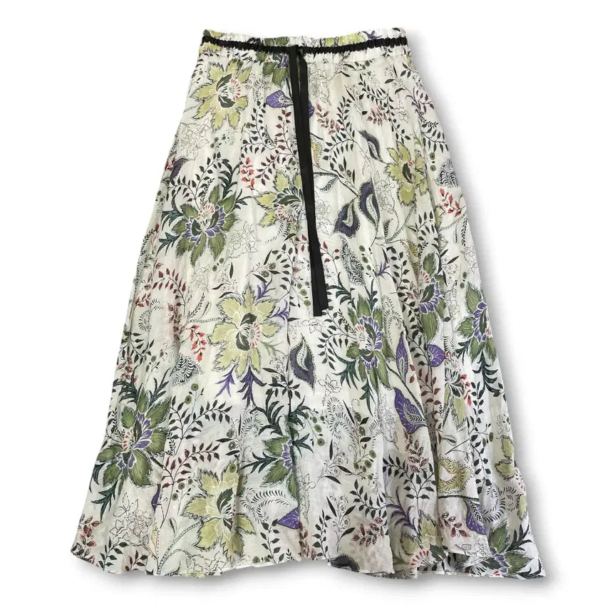 [BUNJANG] Muzak Ethnic Chiffon Banding Flare Skirt / 무자크 에스닉 쉬폰 밴딩 플레어 스커트