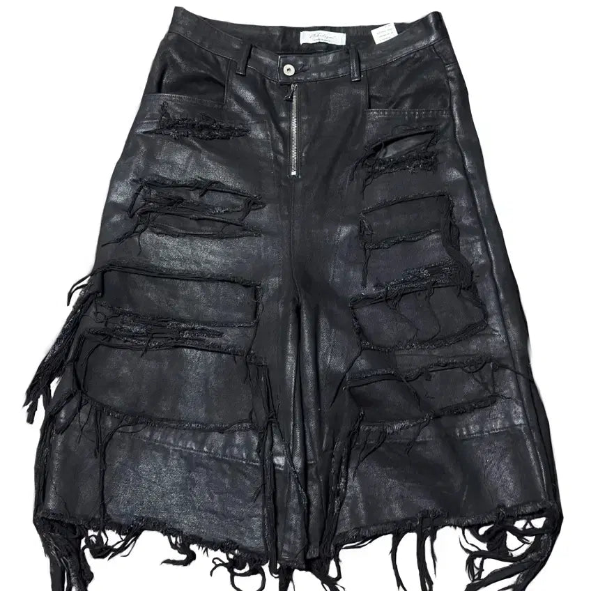 [BUNJANG] Wax Coated Denim Bermuda Shorts / 왁스 데님 버뮤다 팬츠