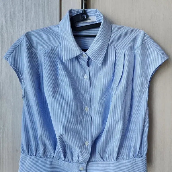 [BUNJANG] Sky Blue Striped Shirt / 하늘색 스트라이프 셔츠