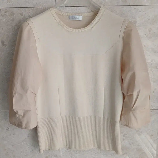 [BUNJANG] TIME Puff Sleeve Knit Blouse / 타임 퍼프소매 니트블라우스 (주말초특가)