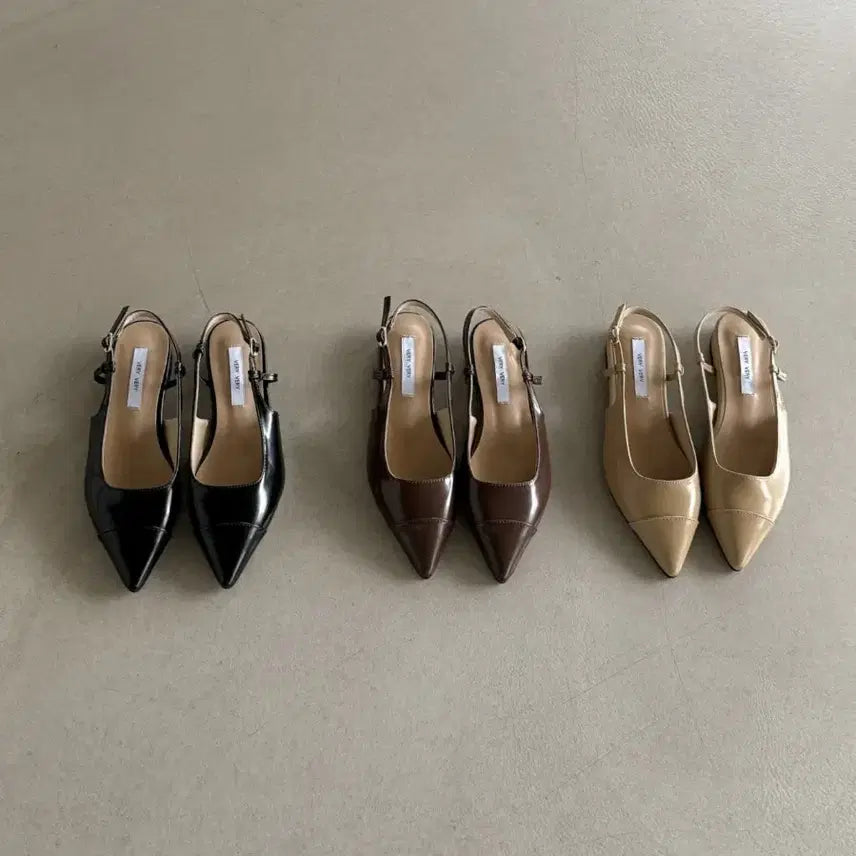 [BUNJANG] Stiletto Pointed Toe Cap Flats - Brown / 스틸레토 토우캡 플랫
