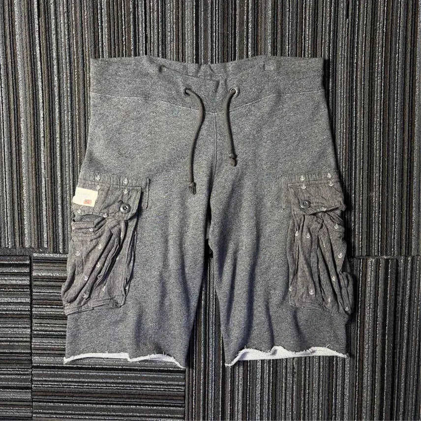 [BUNJANG] Denim & Supply Ralph Lauren Charcoal Cargo Sweat Shorts / 데님앤서플라이 랄프로렌 차콜 카고 스웨트 쇼츠  또는