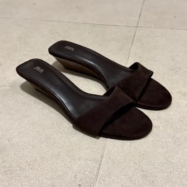 [BUNJANG] Zara Suede Wedge Sandals / ZARA 자라 스웨이드 웨지 샌들