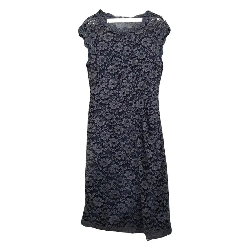 [BUNJANG] Jigott Flower Pattern Grey Dress / 지고트 플라워 패턴 그레이 원피스 85cm