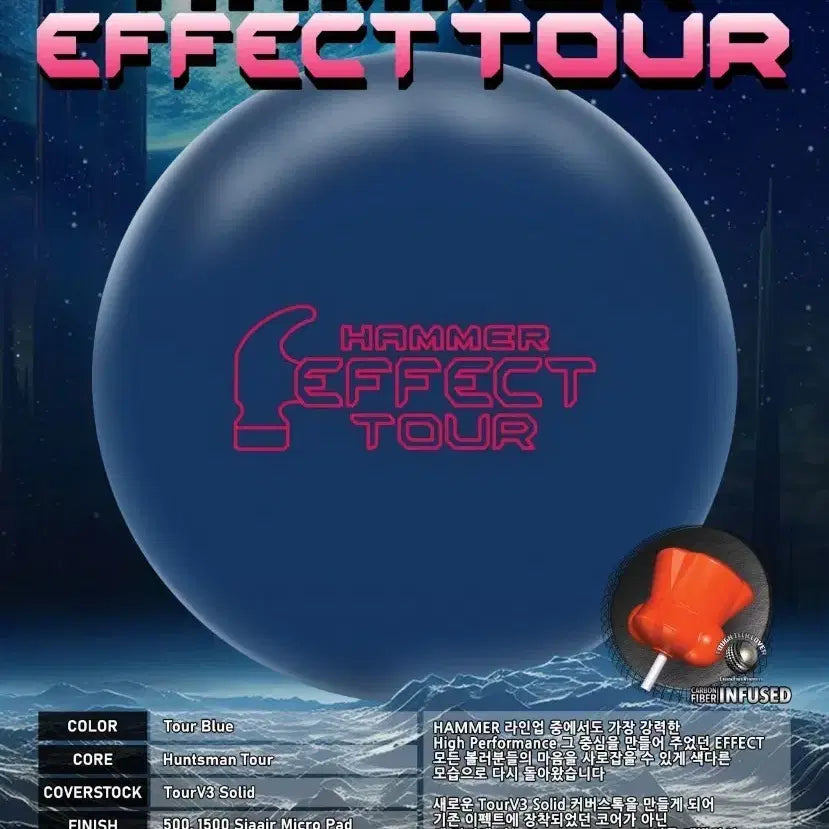 [BUNJANG] Hammer Effect Tour 15lb Bowling Ball (USBC Approved) / [중고 볼링공] 햄머 이펙트 투어 15파운드 (공인구) 명품 볼링공 하이퍼포먼스 훅볼