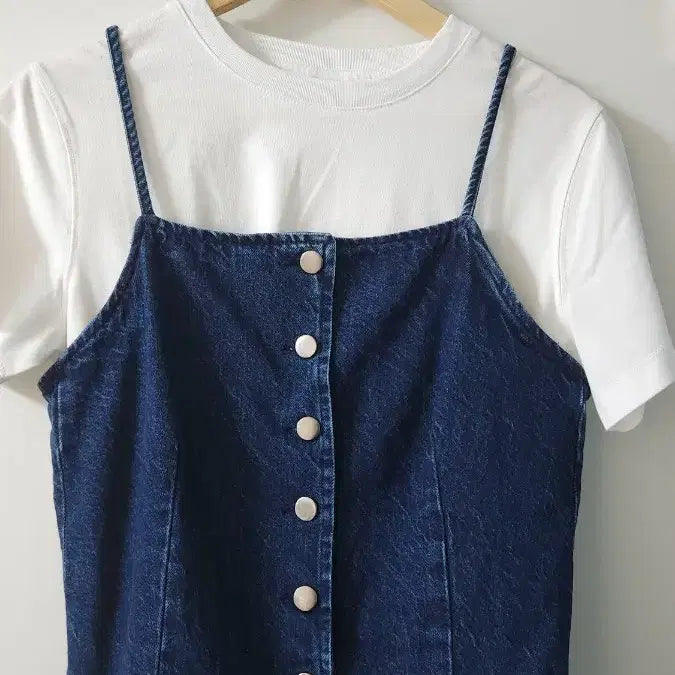 [BUNJANG] Dark Wash Denim Sleeveless Vest / 진청 나시 조끼
