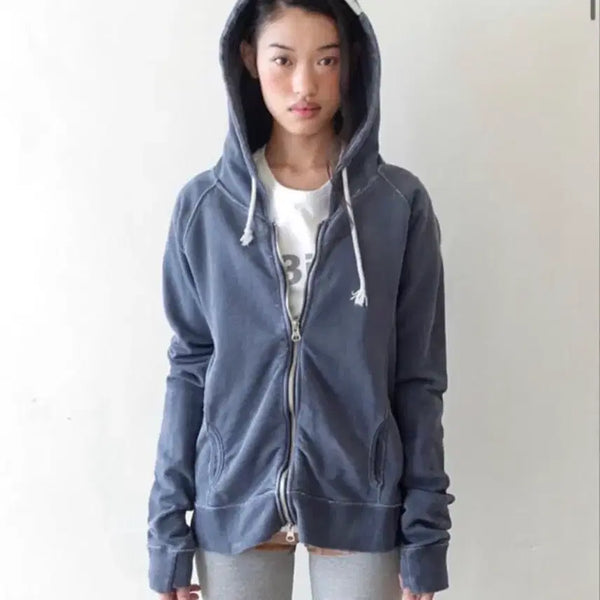 [BUNJANG] Shop Fairy Washed Lily Hoodie (Purple Blue) / 샵페어리 washed lily hoodie (purple blue)