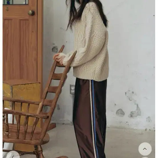 [BUNJANG] FRITUR Double Lace Track Pants Brown M / FRITUR 프리터 더블 레이스 트랙 팬츠 브라운 M
