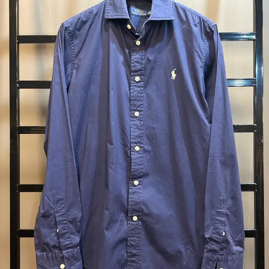 [BUNJANG] Polo Ralph Lauren Navy Pony Logo Long Sleeve Shirt - Size S / [S] 폴로 랄프로렌 네이비 포니 로고 긴팔 셔츠 6.9