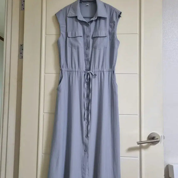 [BUNJANG] Sleeveless Shirt Dress / 민소매 셔츠 원피스