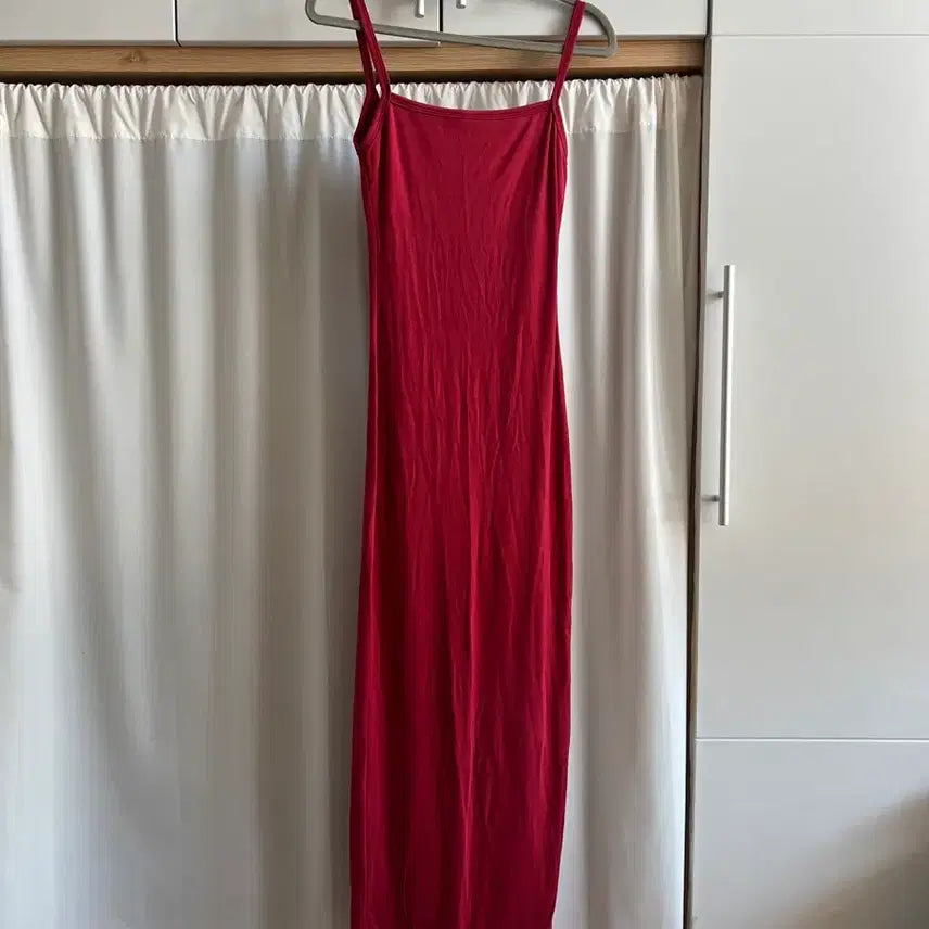 [BUNJANG] Red Midi Dress / 레드 빨간 미디 원피스