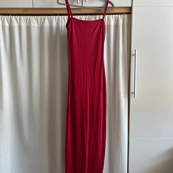 [BUNJANG] Red Midi Dress / 레드 빨간 미디 원피스