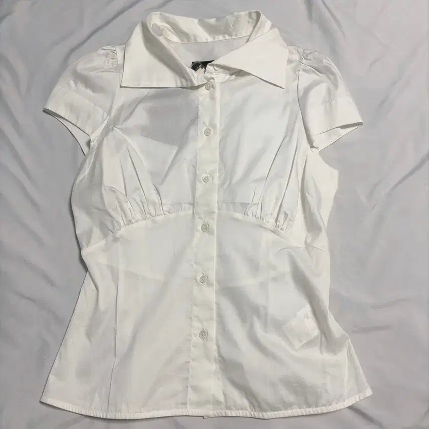 [BUNJANG] Vivienne Westwood White Short-Sleeve Shirt Blouse / 비비안웨스트우드 화이트 반소매 셔츠 블라우스