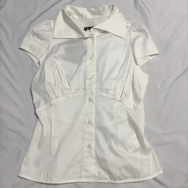 [BUNJANG] Vivienne Westwood White Short-Sleeve Shirt Blouse / 비비안웨스트우드 화이트 반소매 셔츠 블라우스